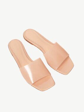 Gianvito Rossi Cosmic Nude Plexi Leather Flat Sandals